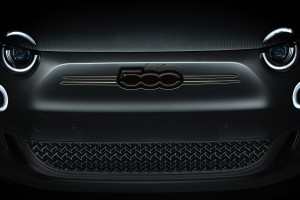 Fiat 500, la prima, Elektro, vollelektro, Neu, New, Sondermodell, Giorgio Armani, Grau, Front, Scheinwerfer, Logo